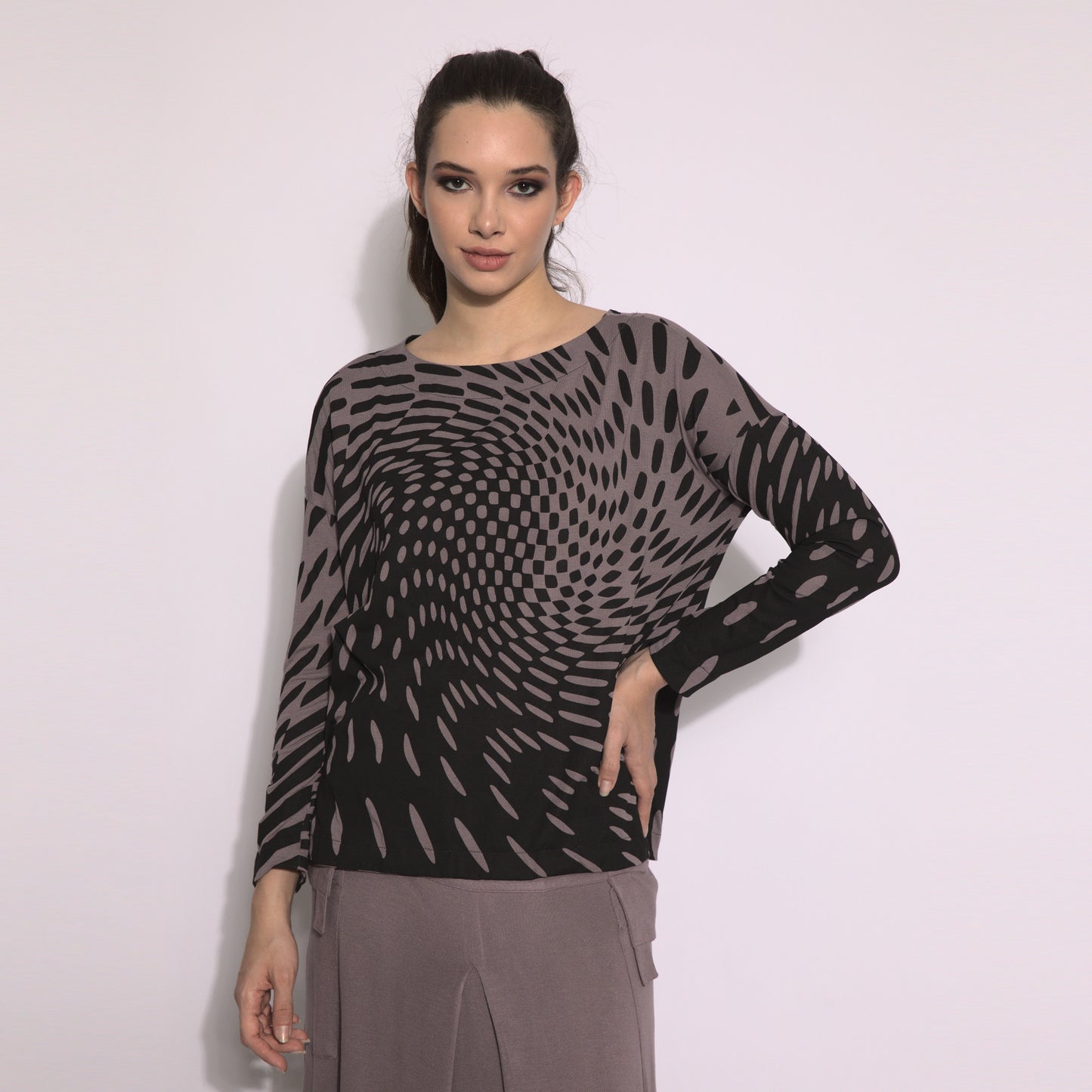 Optical effect - 3/4 sleeve blouse