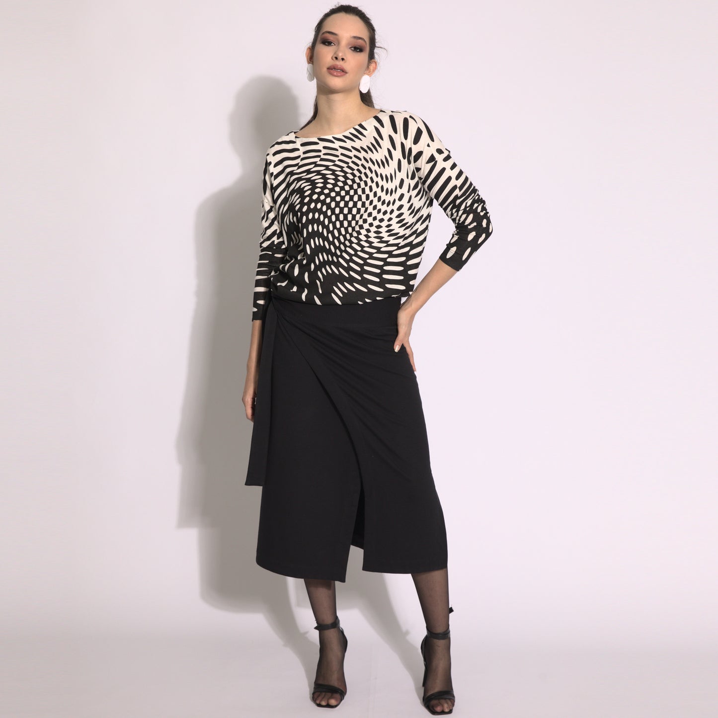 Optical effect - 3/4 sleeve blouse