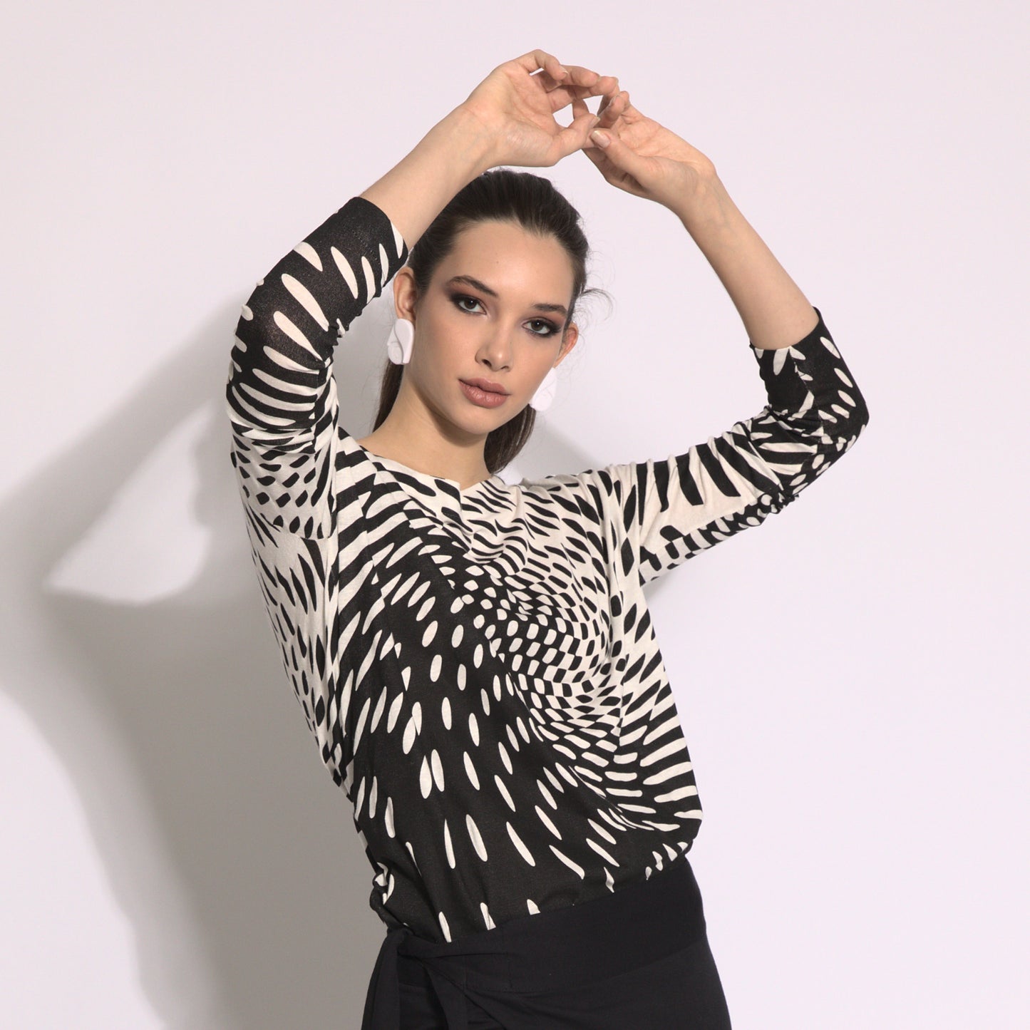 Optical effect - 3/4 sleeve blouse