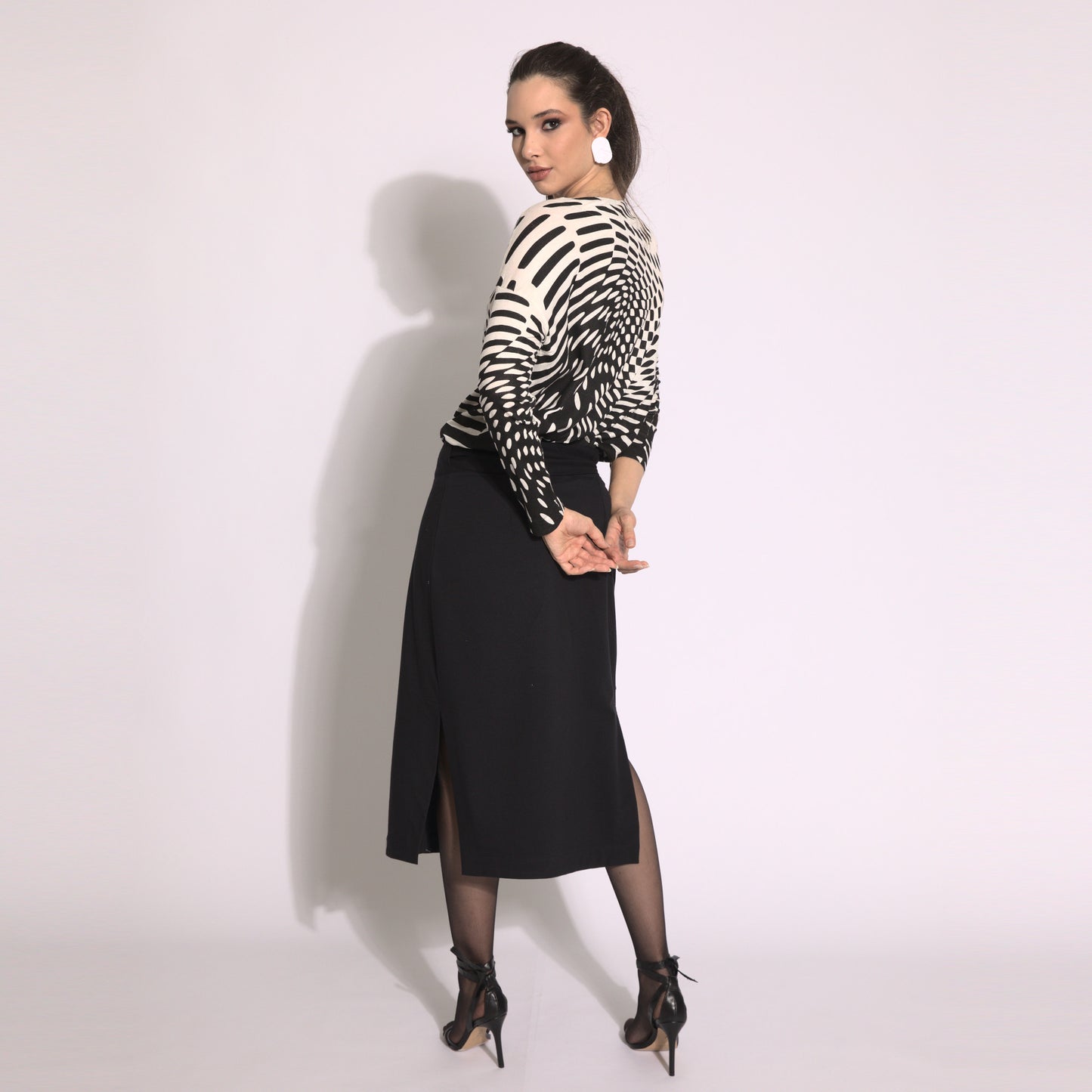 Optical effect - 3/4 sleeve blouse