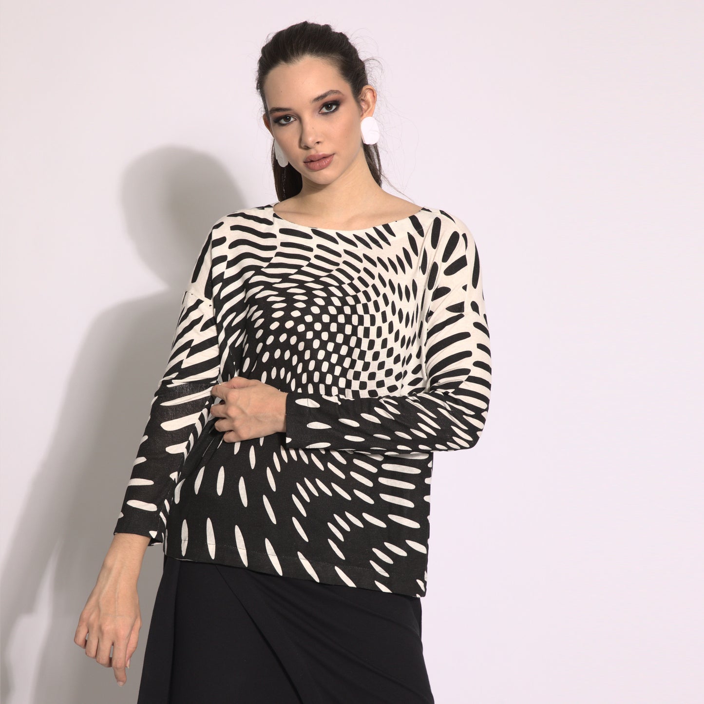 Optical effect - 3/4 sleeve blouse