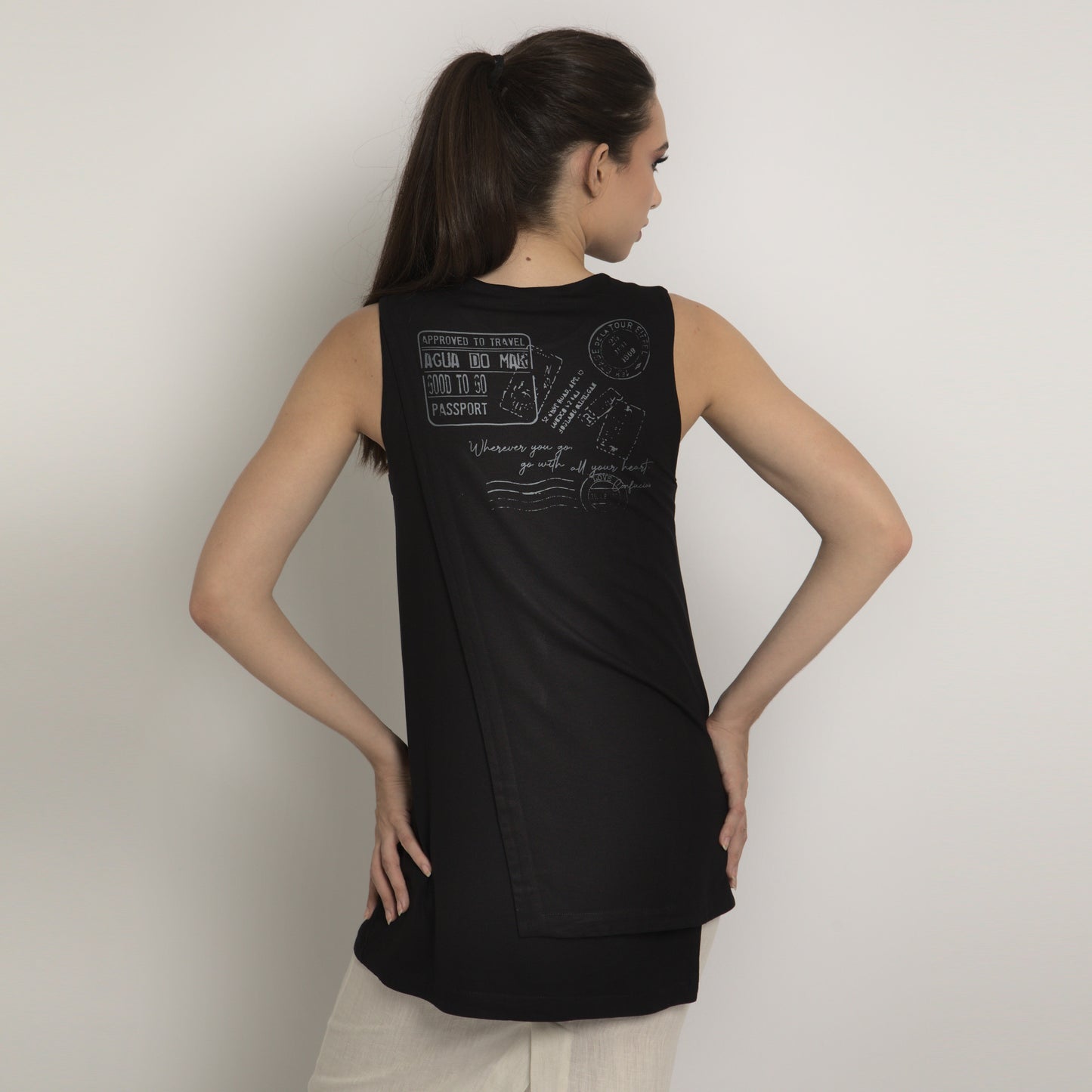 Olivia - Sleeveless trespassed blouse