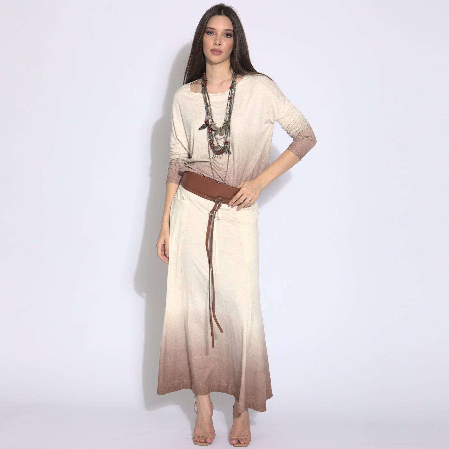 Angelina - Maxi skirt with gradient effect