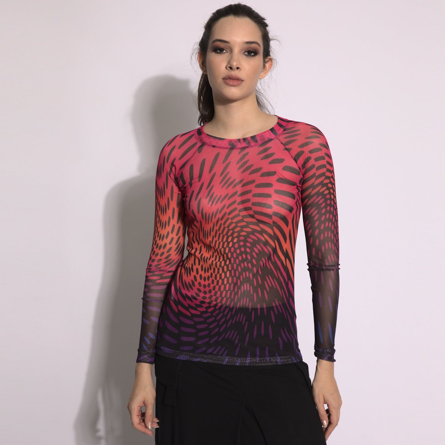 Optical effect - Long sleeve "second skin" top