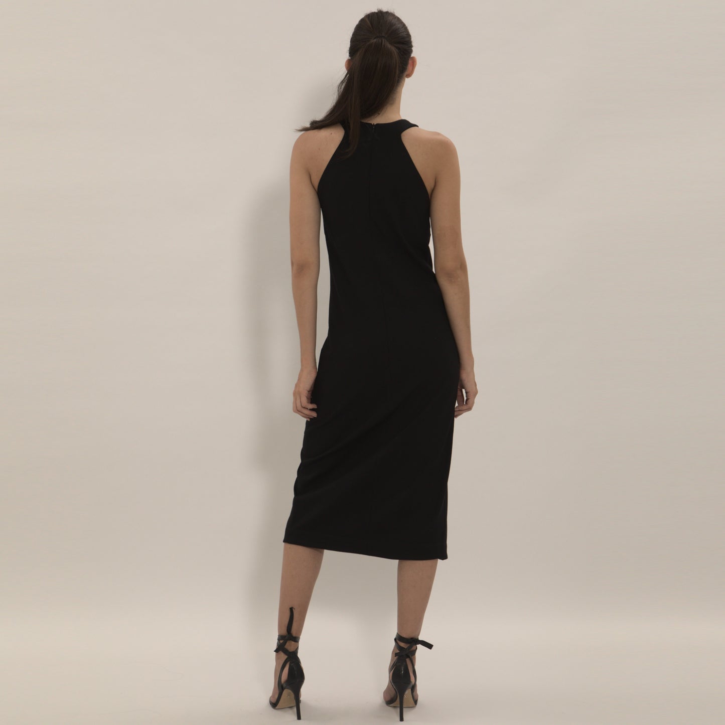 Fiona - Midi dress with slit (black)
