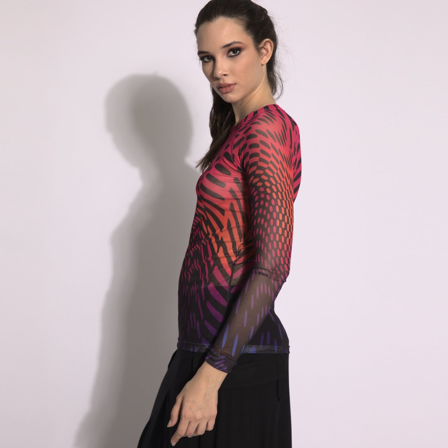 Optical effect - Long sleeve "second skin" top